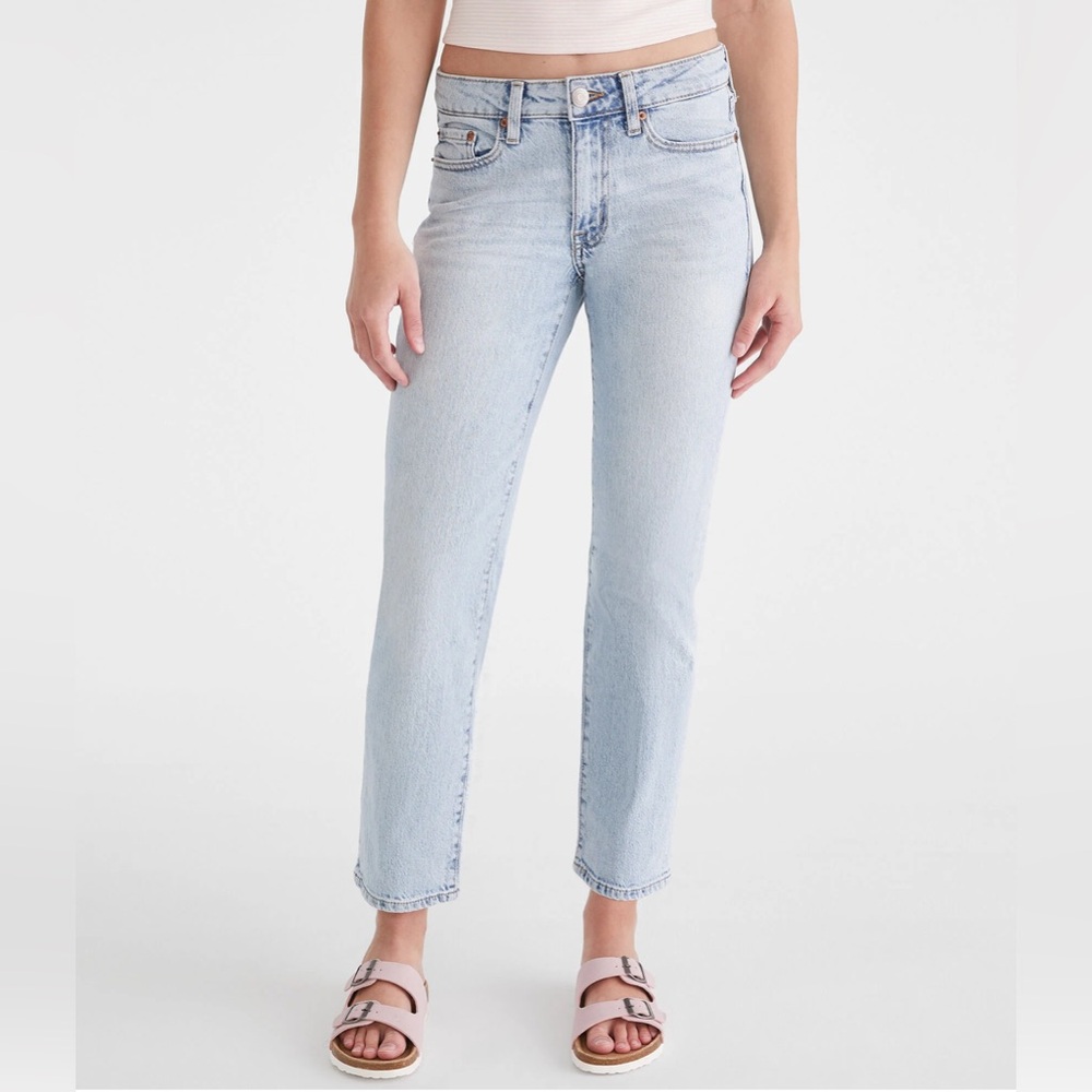 Aeropostale Mid Rise Straight Ankle Jeans 12R Light Wash Stretch NWT